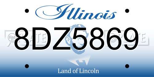 8DZ5869 Illinois License Plate