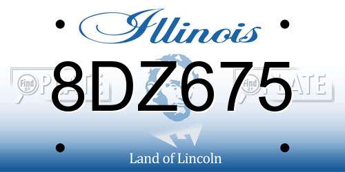 8DZ675 Illinois License Plate