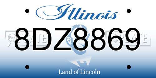 8DZ8869 Illinois License Plate