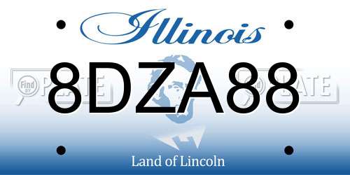 8DZA88 Illinois License Plate