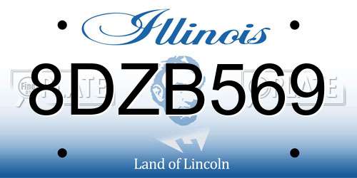 8DZB569 Illinois License Plate