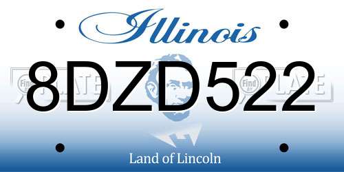 8DZD522 Illinois License Plate