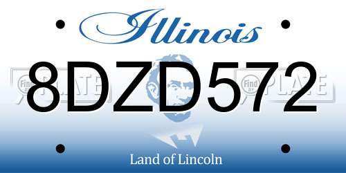 8DZD572 Illinois License Plate