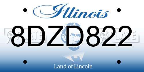 8DZD822 Illinois License Plate