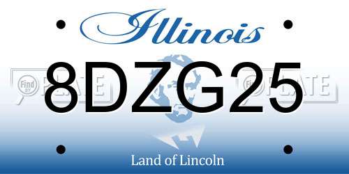 8DZG25 Illinois License Plate