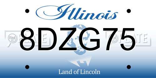 8DZG75 Illinois License Plate
