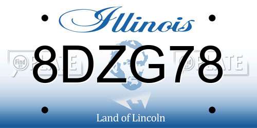 8DZG78 Illinois License Plate