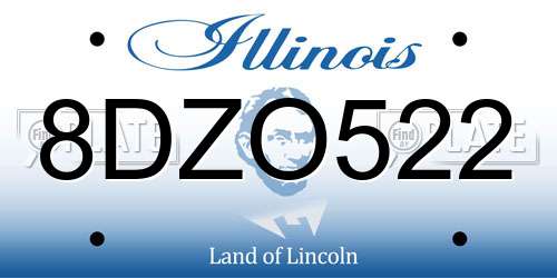 8DZO522 Illinois License Plate