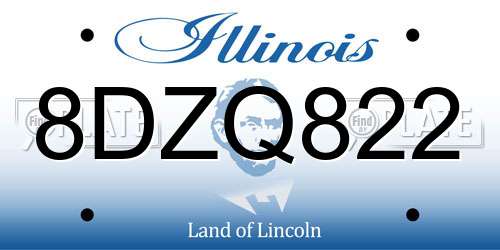 8DZQ822 Illinois License Plate
