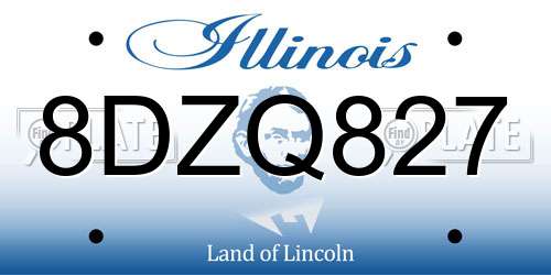 8DZQ827 Illinois License Plate