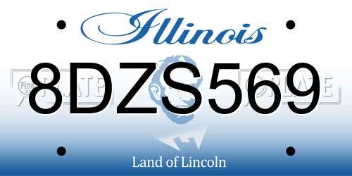 8DZS569 Illinois License Plate