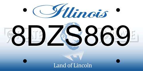 8DZS869 Illinois License Plate