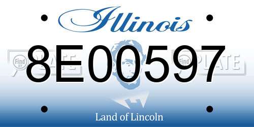 8E00597 Illinois License Plate