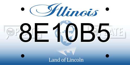 8E10B5 Illinois License Plate