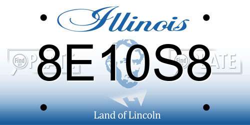 8E10S8 Illinois License Plate