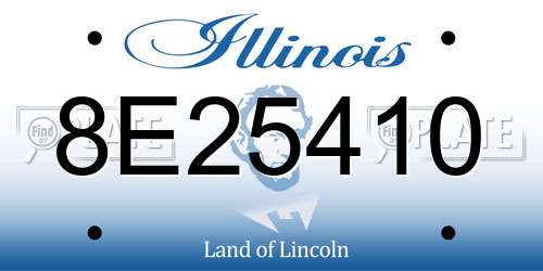 8E25410 Illinois License Plate