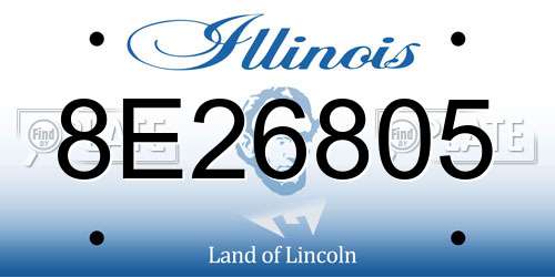 8E26805 Illinois License Plate