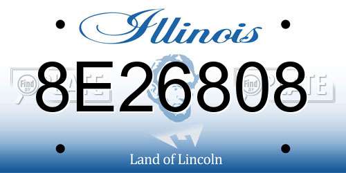8E26808 Illinois License Plate