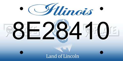 8E28410 Illinois License Plate
