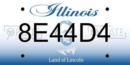 8E44D4 Illinois License Plate