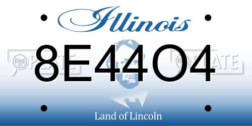 8E44O4 Illinois License Plate
