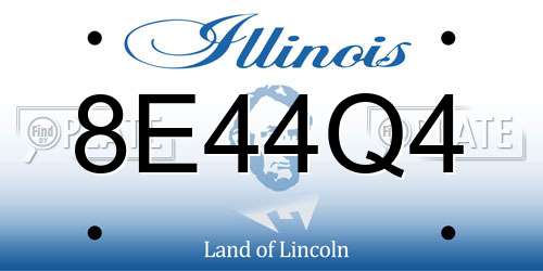 8E44Q4 Illinois License Plate