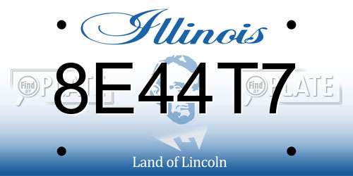 8E44T7 Illinois License Plate