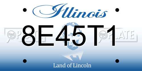 8E45T1 Illinois License Plate