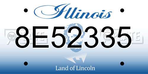 8E52335 Illinois License Plate