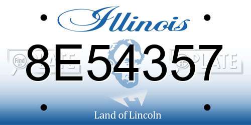 8E54357 Illinois License Plate