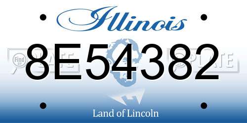 8E54382 Illinois License Plate
