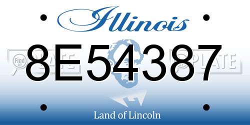 8E54387 Illinois License Plate