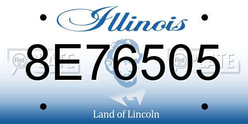 8E76505 Illinois License Plate