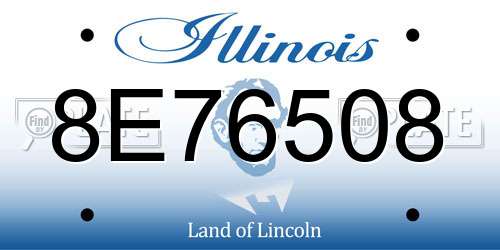 8E76508 Illinois License Plate