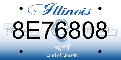 8E76808 Illinois License Plate