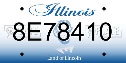 8E78410 Illinois License Plate