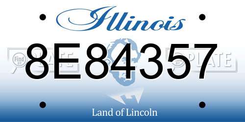 8E84357 Illinois License Plate