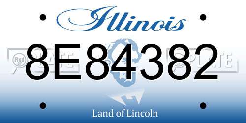 8E84382 Illinois License Plate