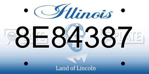 8E84387 Illinois License Plate