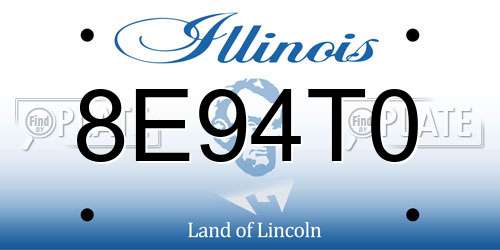 8E94T0 Illinois License Plate