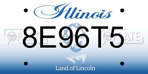 8E96T5 Illinois License Plate