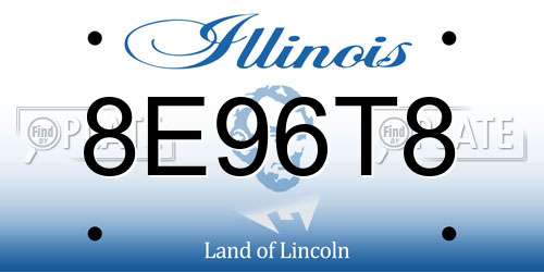 8E96T8 Illinois License Plate