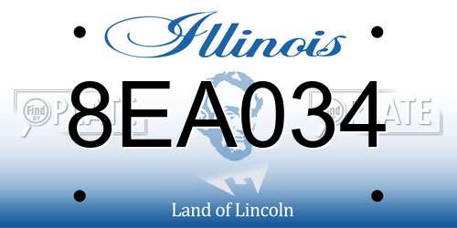 8EA034 Illinois License Plate