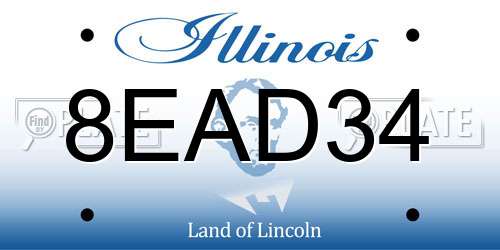 8EAD34 Illinois License Plate