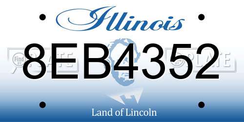 8EB4352 Illinois License Plate