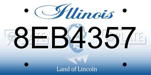 8EB4357 Illinois License Plate