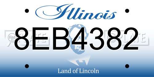 8EB4382 Illinois License Plate