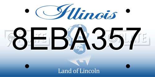8EBA357 Illinois License Plate