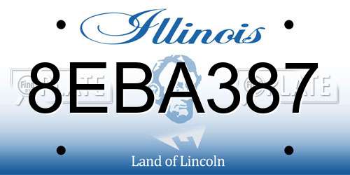 8EBA387 Illinois License Plate