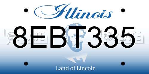 8EBT335 Illinois License Plate